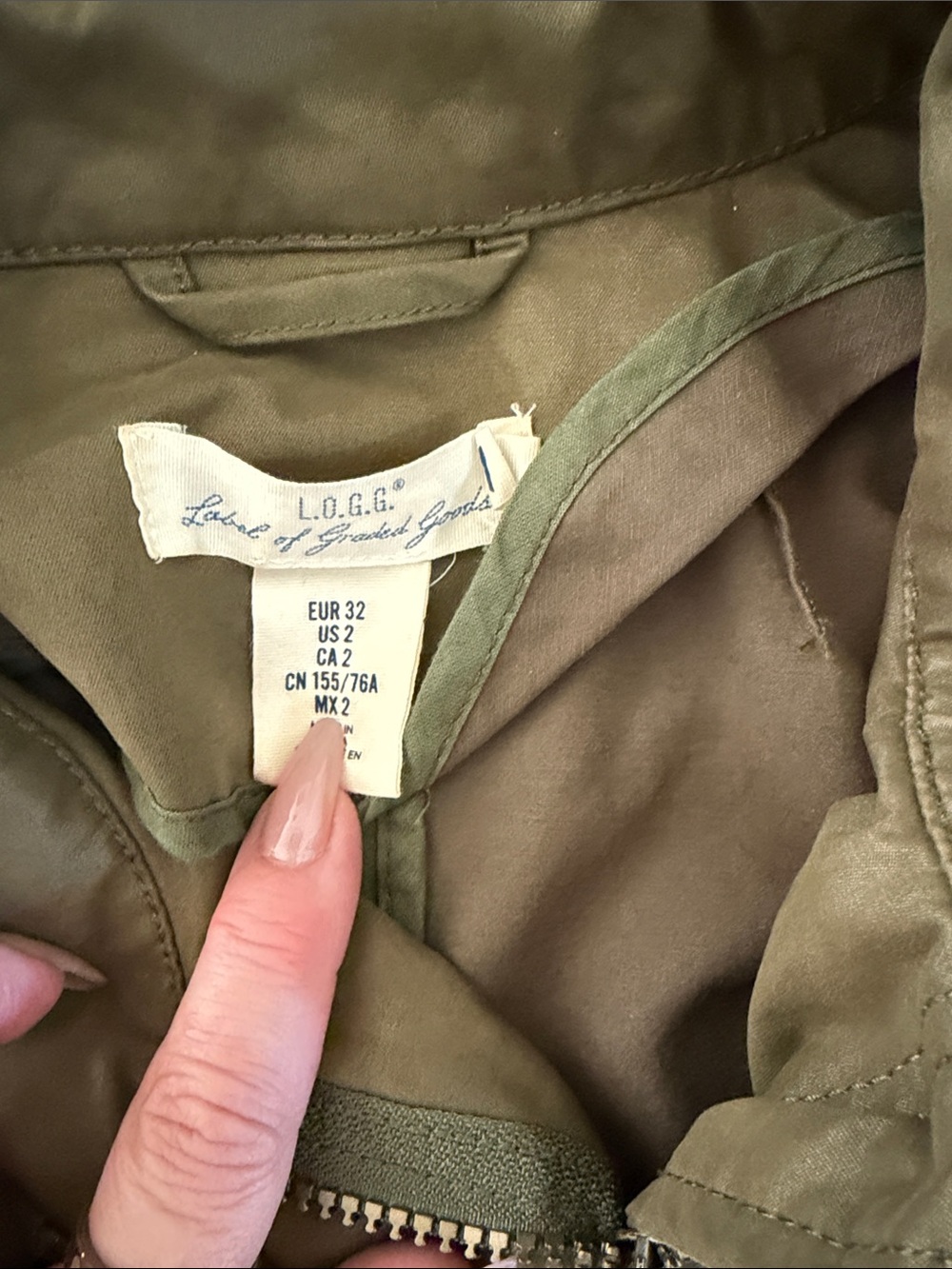 Olive Drawstring Utility Anorak Jacket - Picture 3 of 5
